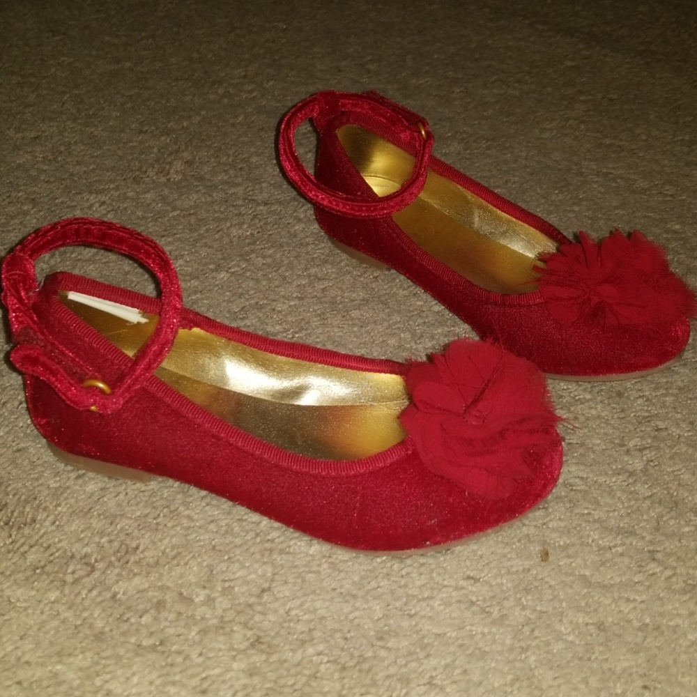 NWOT red suede ankle strap shoes